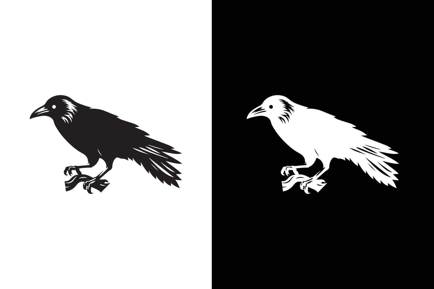Crow icon silhouette. of crow design. Raven silhouette Flat Icon illustration vector