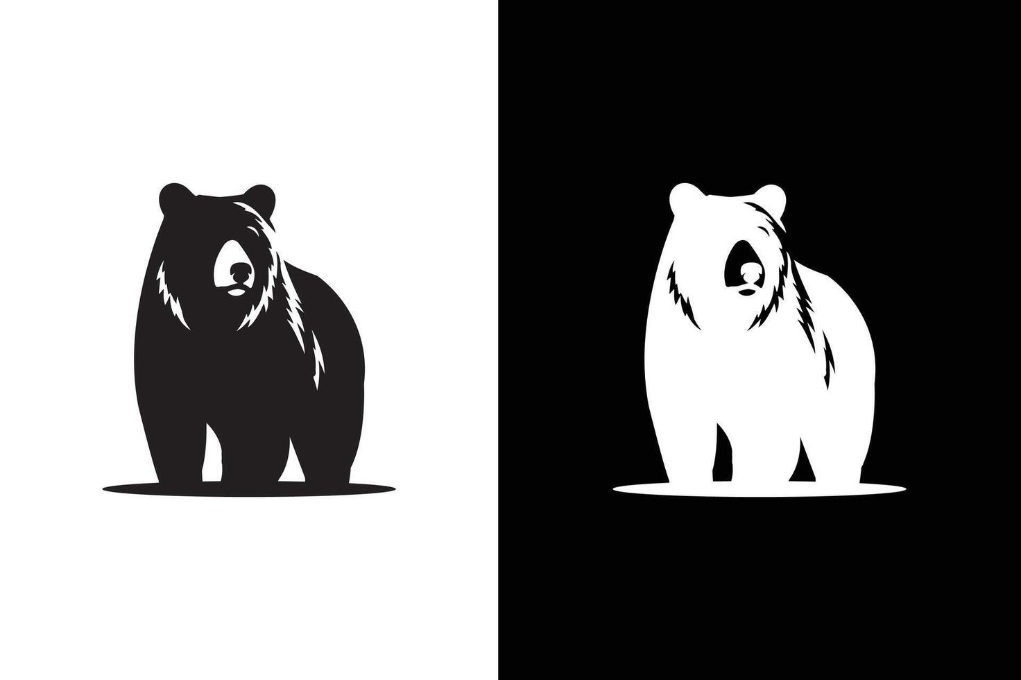 Bear icon silhouette on the white black background. Bear icon concept illustration for design. vector