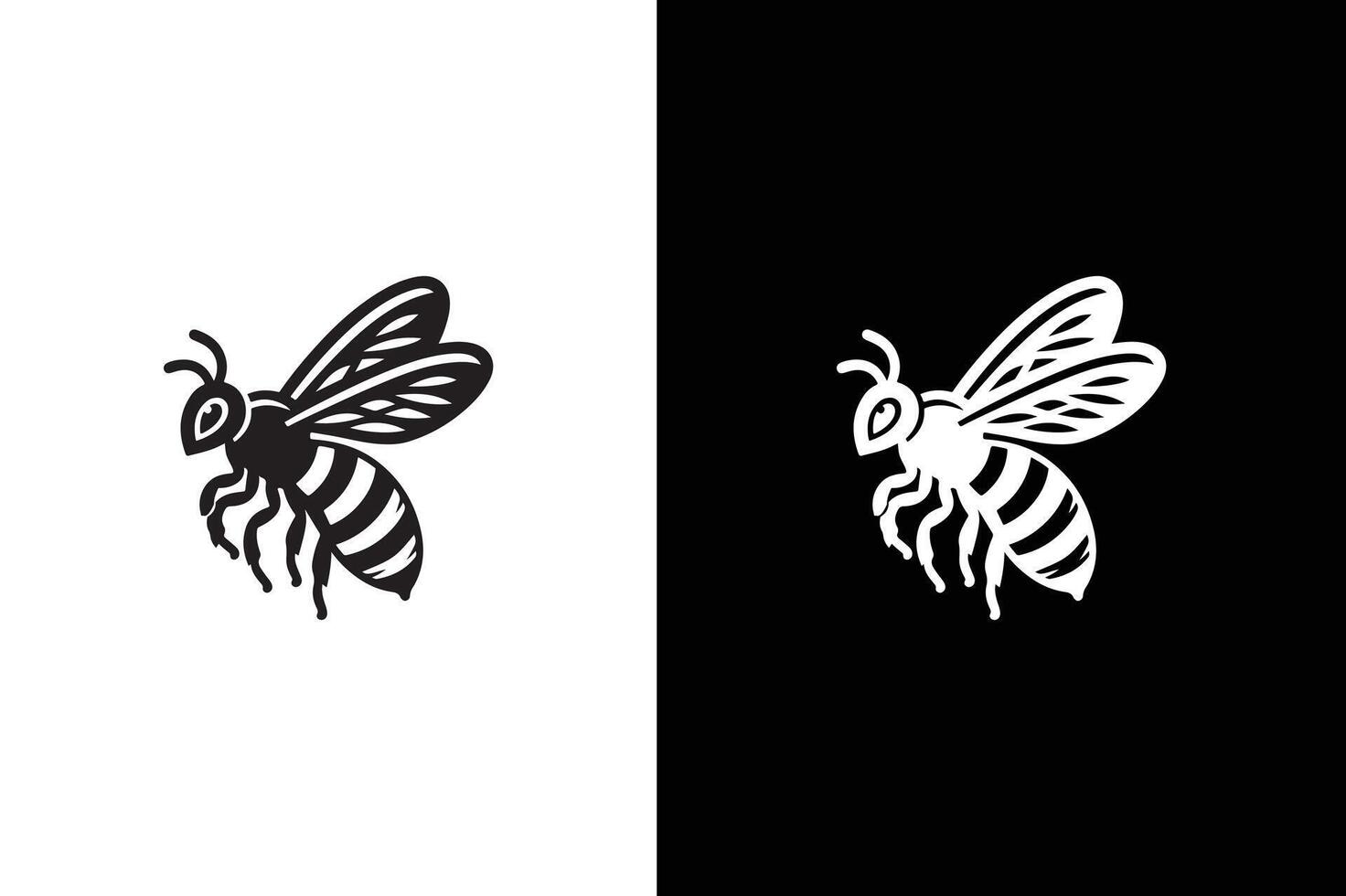 Bee icon silhouette. Bee silhouette of an insect Isolated on a white background. Graphic symbol, design template. vector