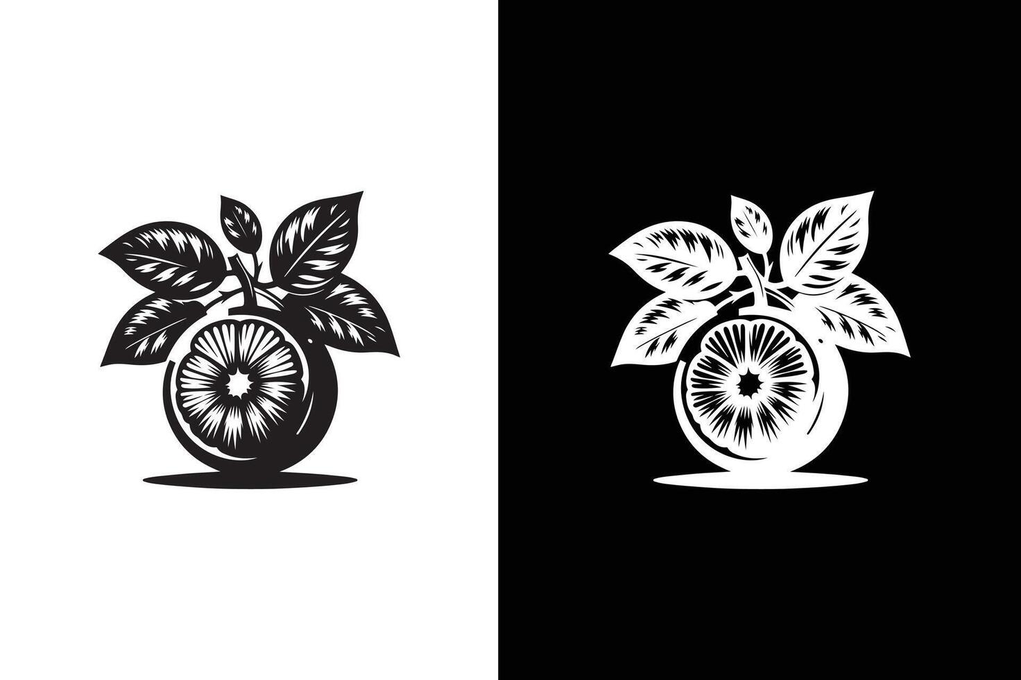 Orange icon silhouette. lemon, orange icon in flat black style, isolated on white black background vector