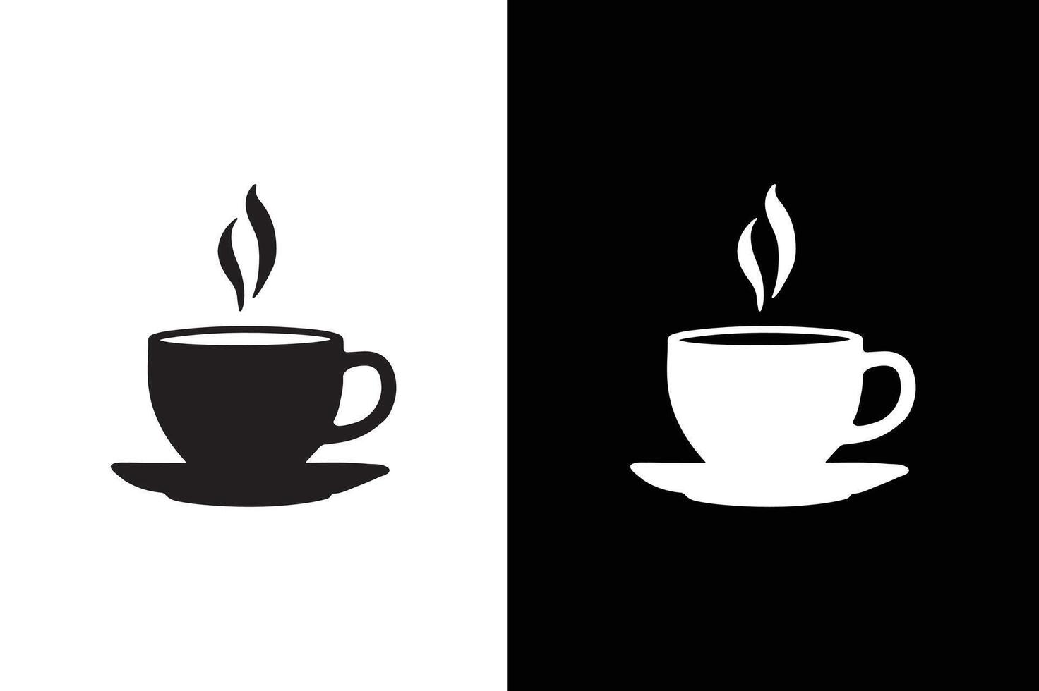 Coffee cup icon silhouette. Cups of coffee tea symbol collection. Illustration black vector
