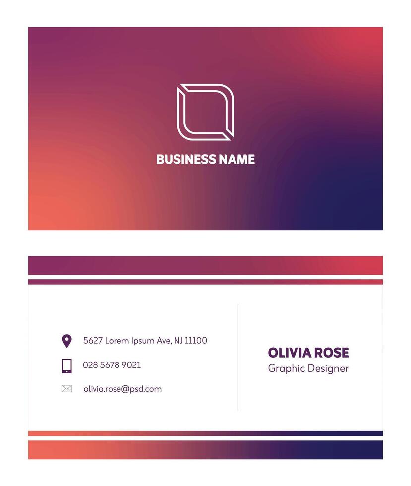 Business Cards Purple Orange vector
