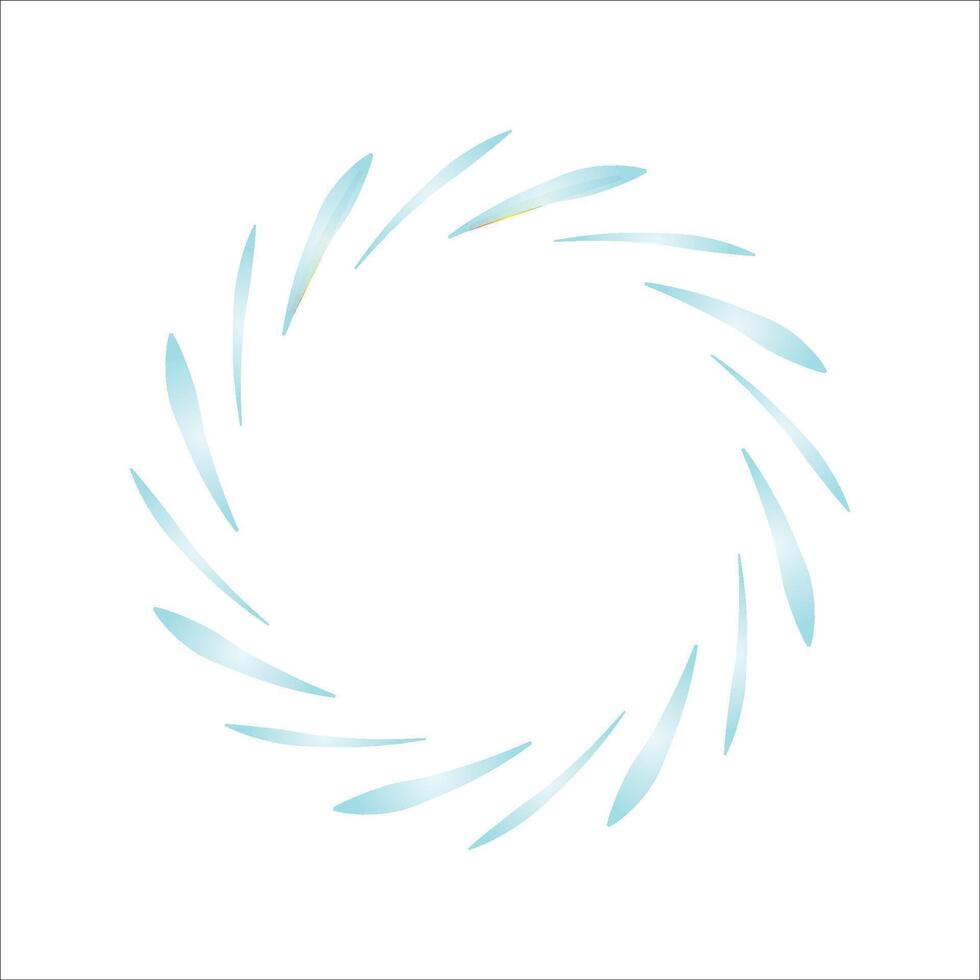 Minimalist frame of circular arrangement of gradient light blue, curved lines. vector