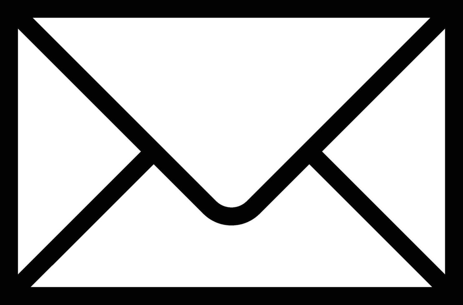 Mail Black Outline Icon vector