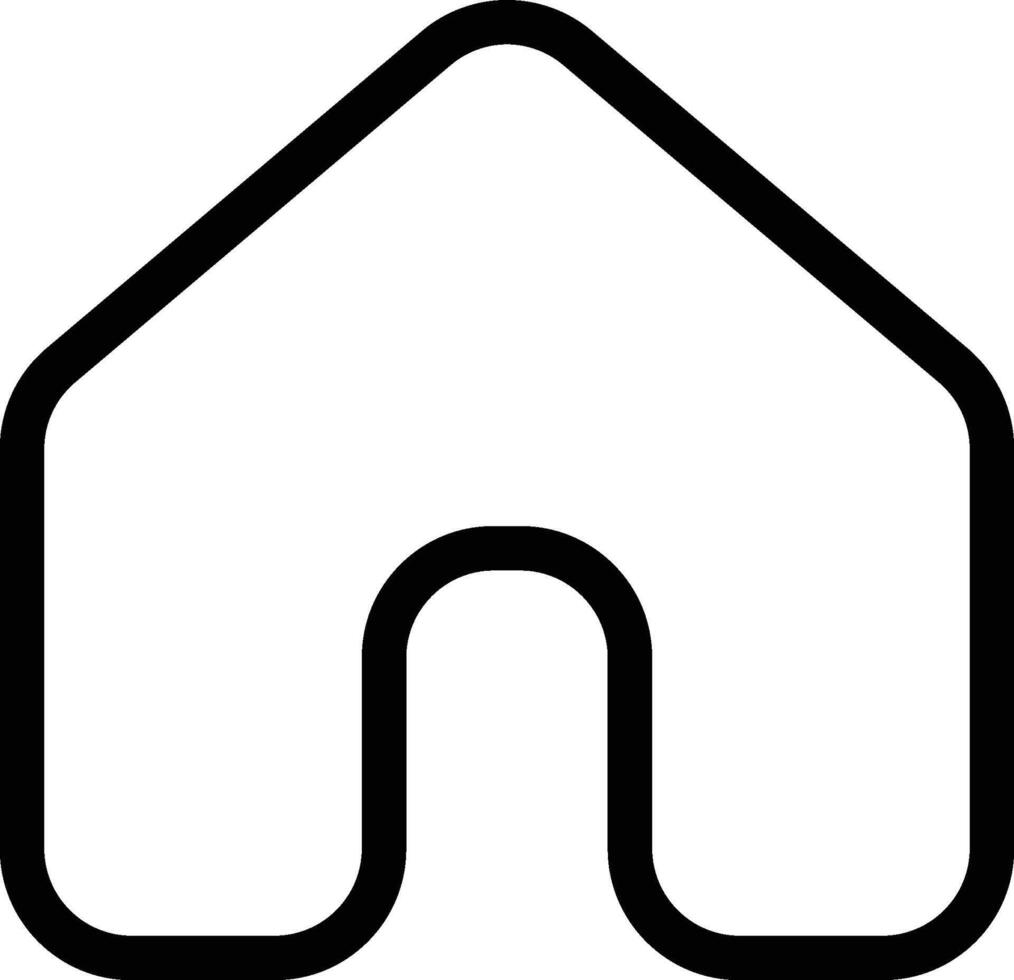 Home Black Outline Icon vector