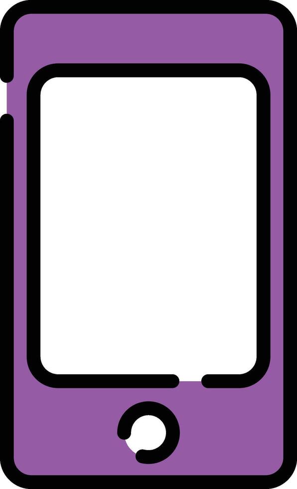 Smartphone Purple Icon with Black Outline vector