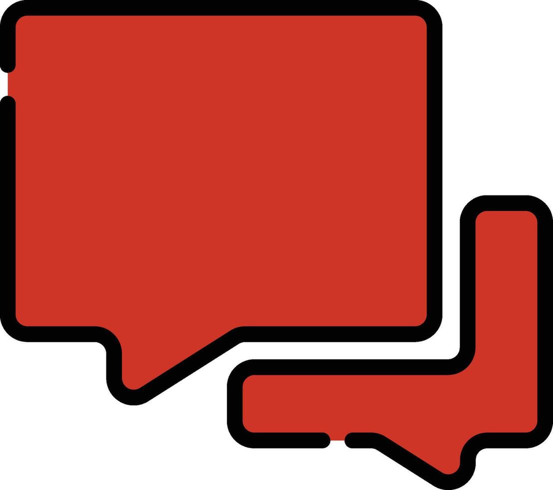 Double Rectangle Chat Red Lineal Icon vector