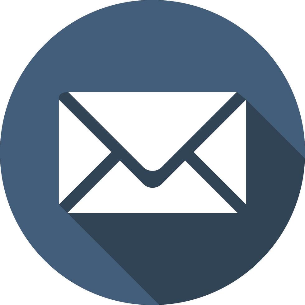 Mail Dark Blue Circle Icon with Shadow vector