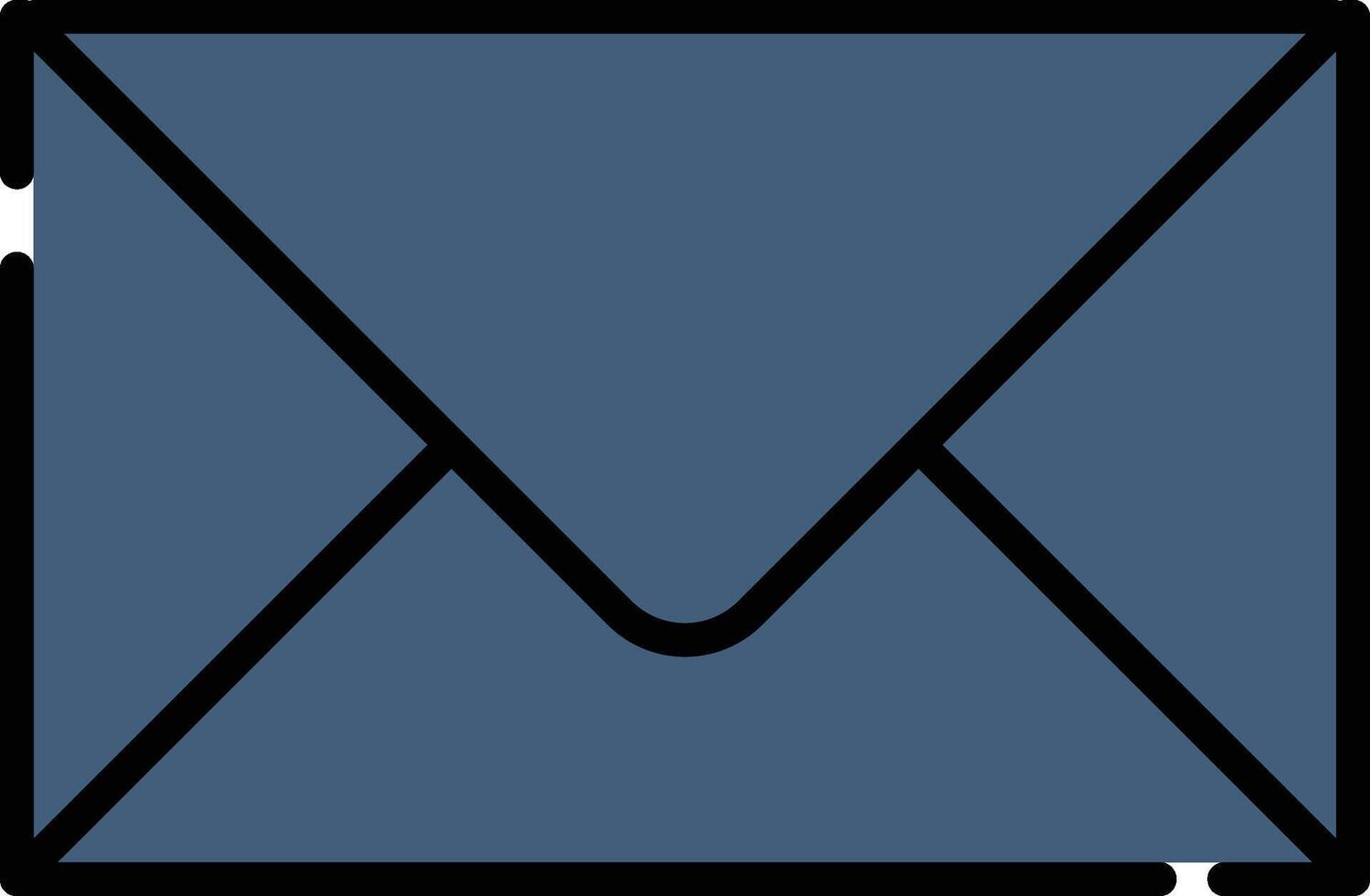 Mail Dark Solid Icon with Black Outline vector