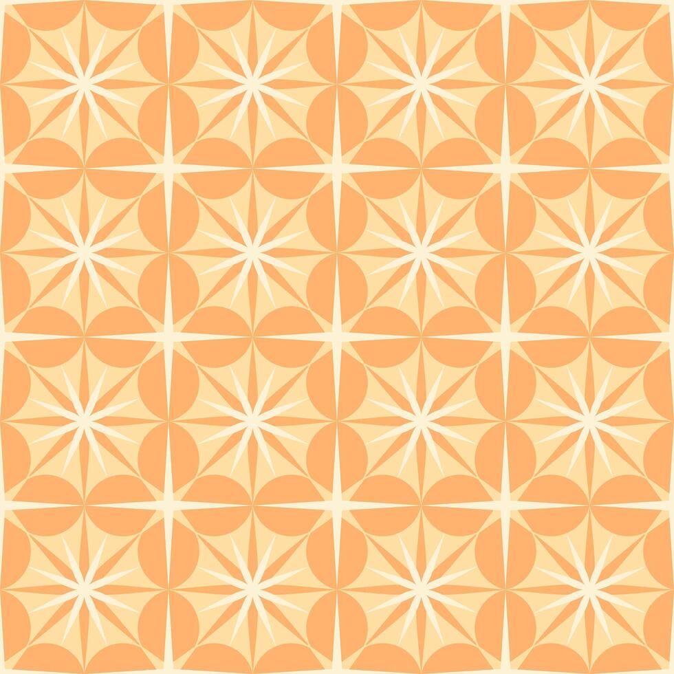 Geometric seamless pattern of orange square tiles. Traditional decorative ornate azulejos. vector