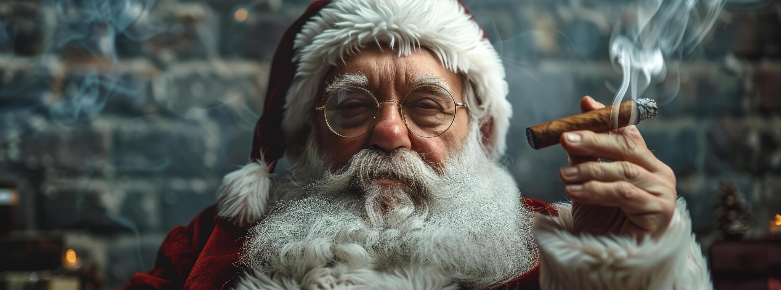 Santa Claus Smoking a Cigar photo