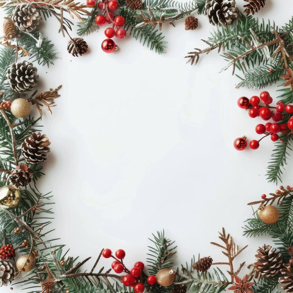 Christmas Ornament and Pine Cone Frame photo