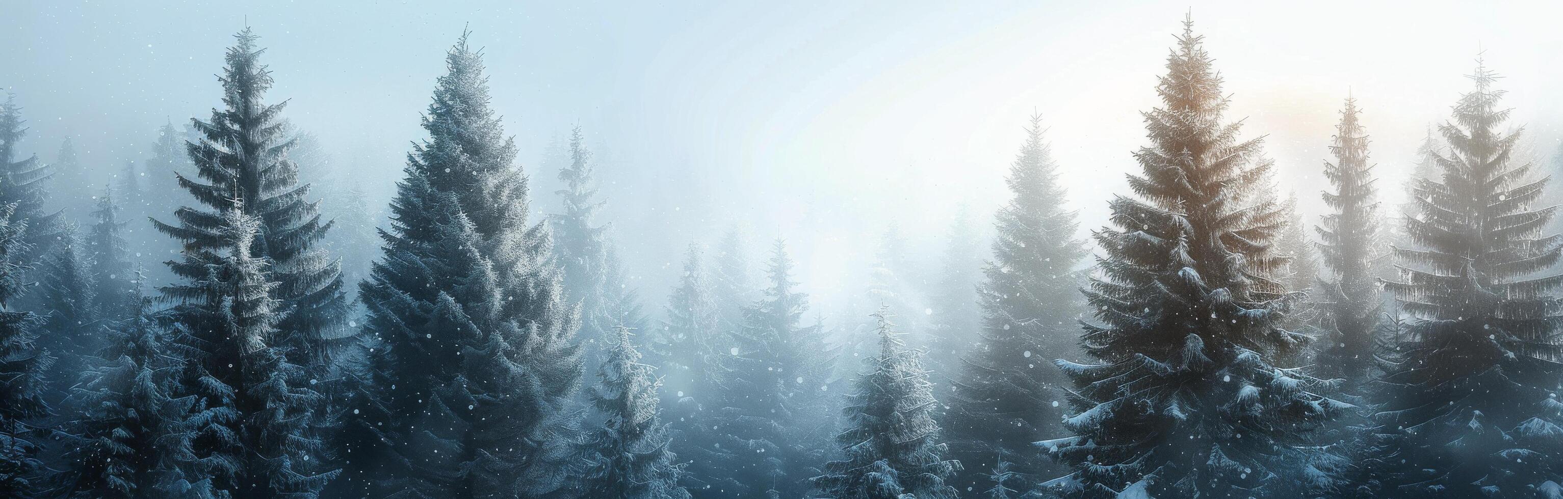 Frosty Forest Landscape at Dawn photo