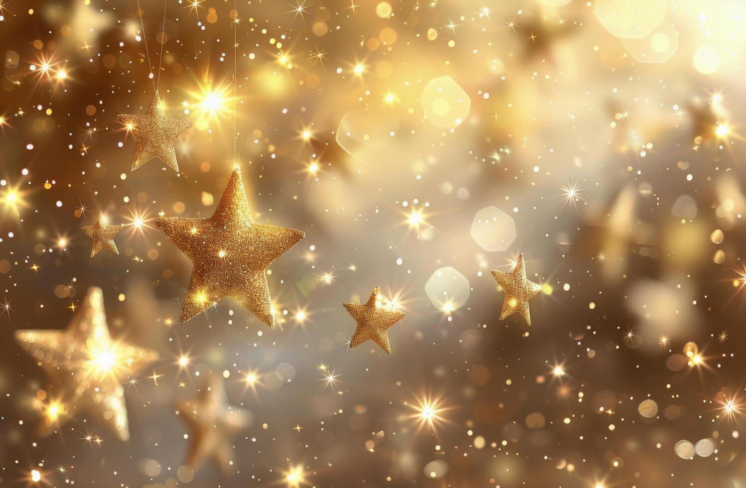 Golden Glitter Background With Bokeh Lights photo