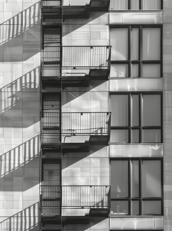 Building Fire Escape With Shadows photo