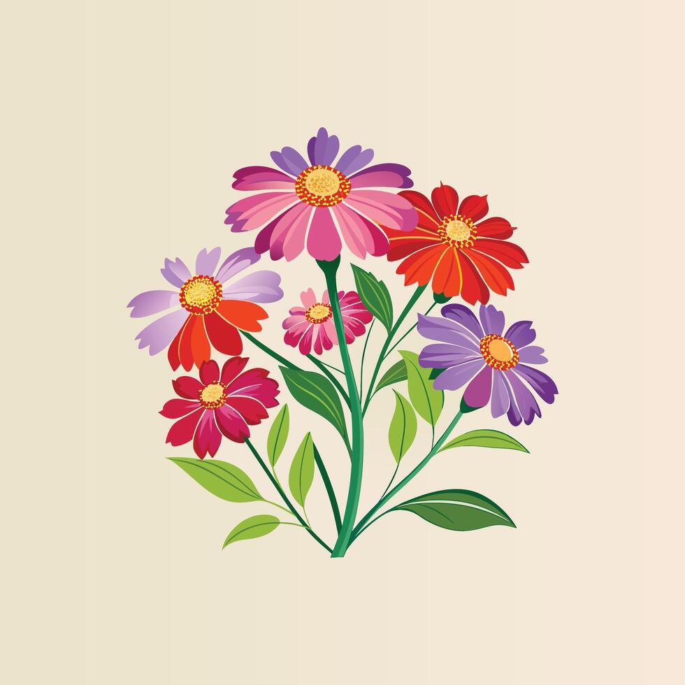 Creative Botanical set with flowers Design. vector
