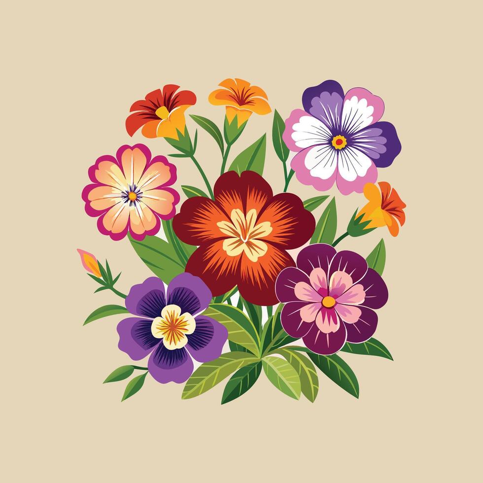 Creative set with flowers Design. vector