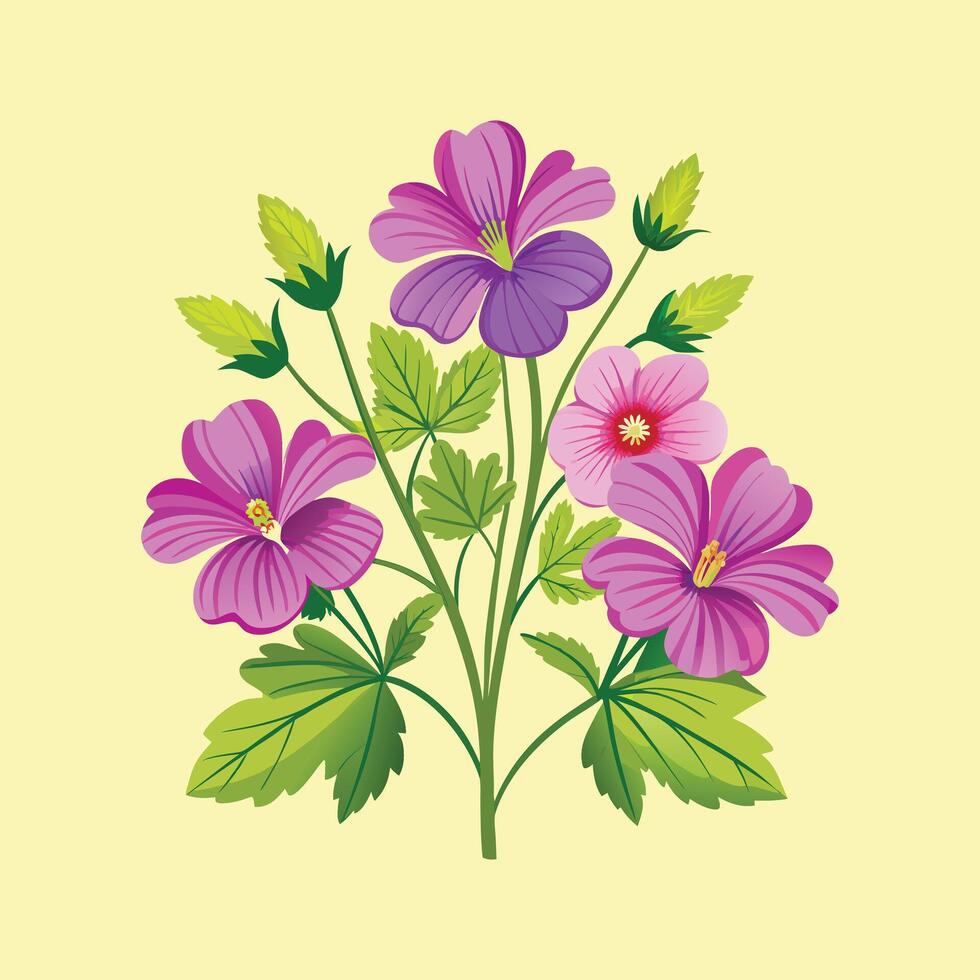 Creative Botanical set with flowers Design. vector