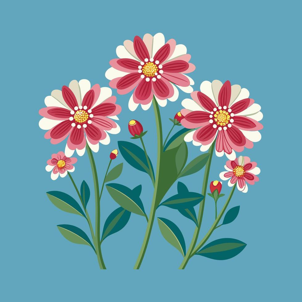 Creative Botanical set with flowers Design. vector