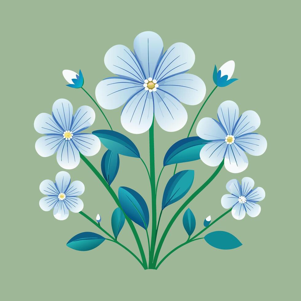 Creative Botanical set with flowers Design. vector