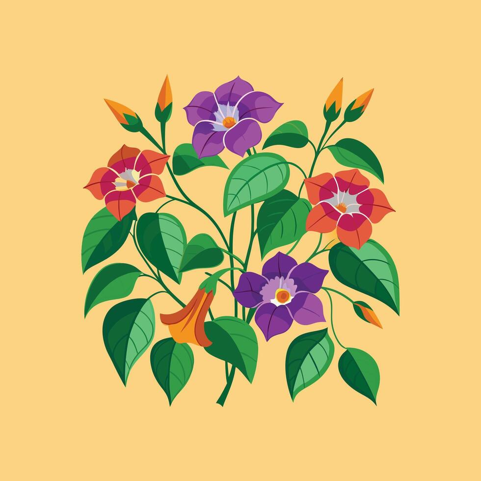 Creative set with flowers Design. vector