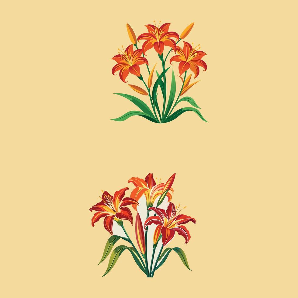 Creative set with flowers Design. vector