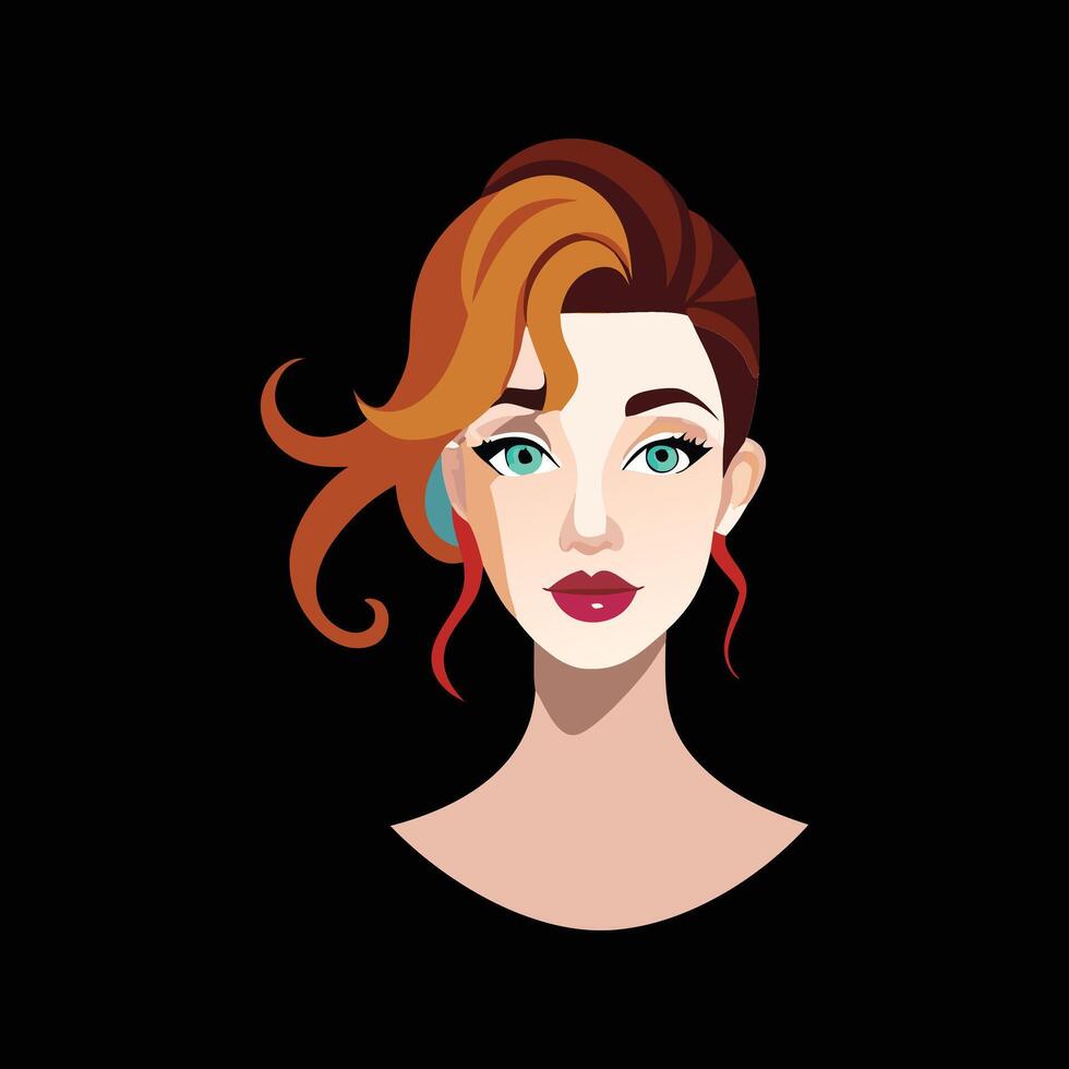 Elegant Hairstyles for Modern Women vector