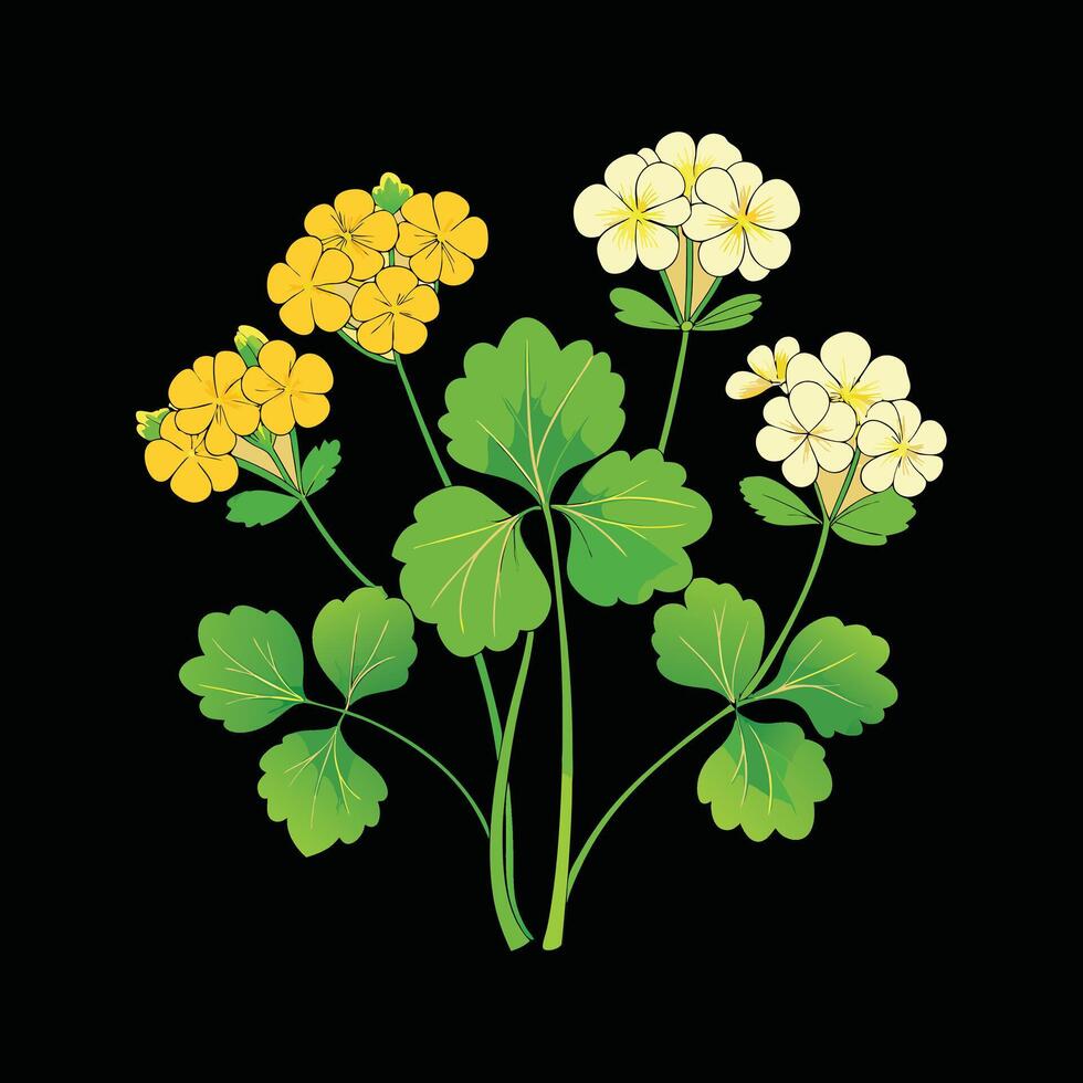 Creative set with flowers Design. vector