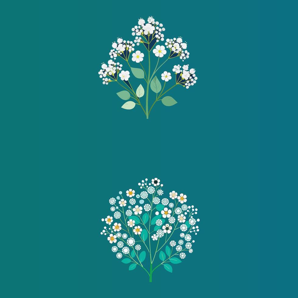 Creative set with flowers Design. vector