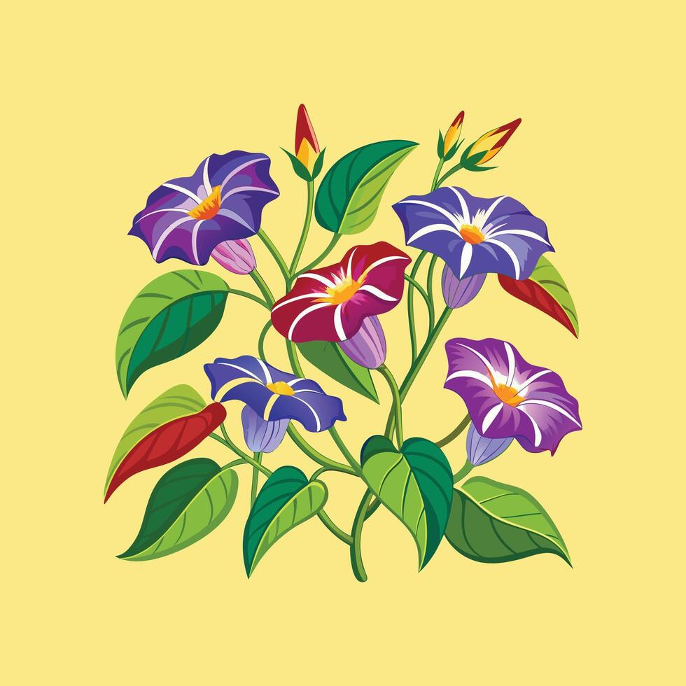 Creative set with flowers Design. vector