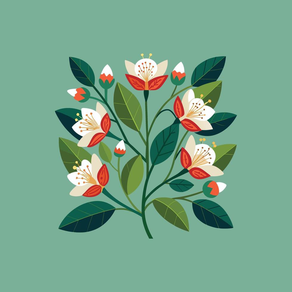 Creative set with flowers Design. vector