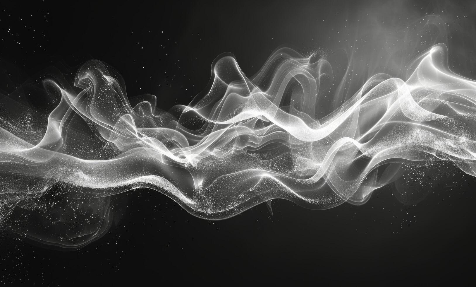 Abstract White Smoke Flowing on a Black Background photo