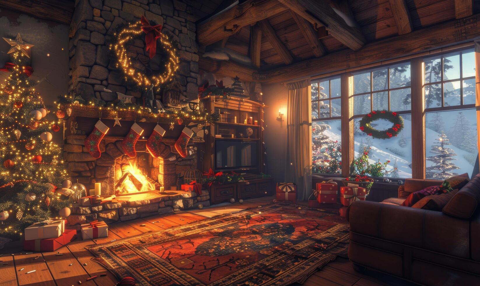 Cozy Christmas Living Room photo