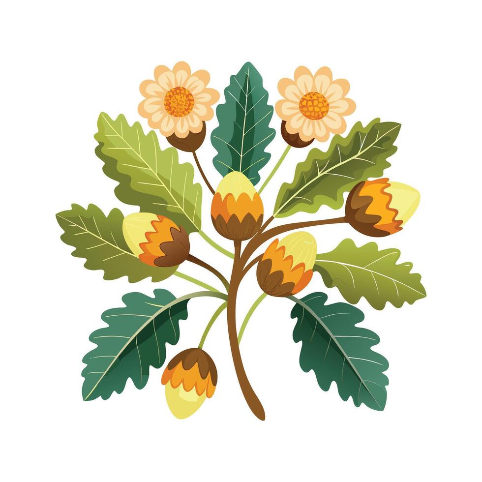 Creative Botanical set with flowers Design. vector