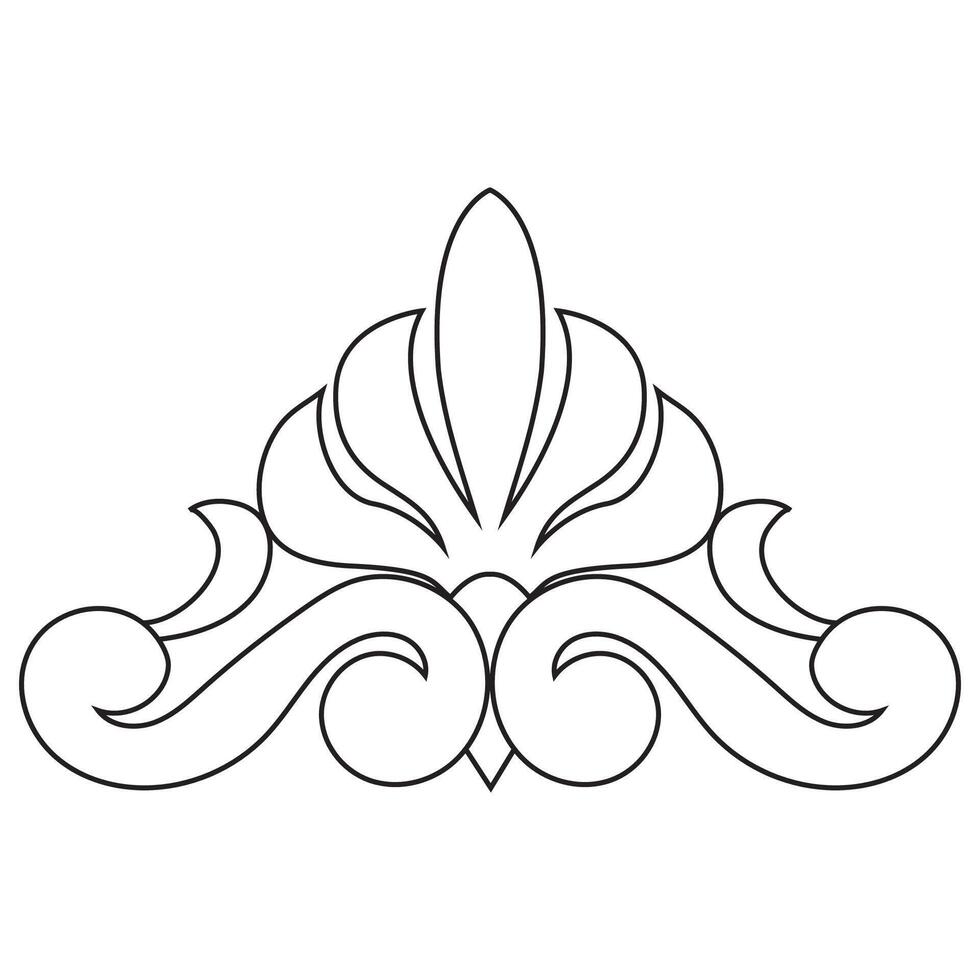 a black and white drawing of a decorative design vector