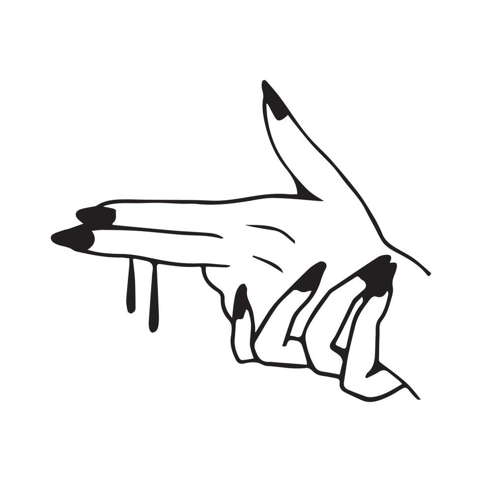 a hand with a nail on it pointing at something vector