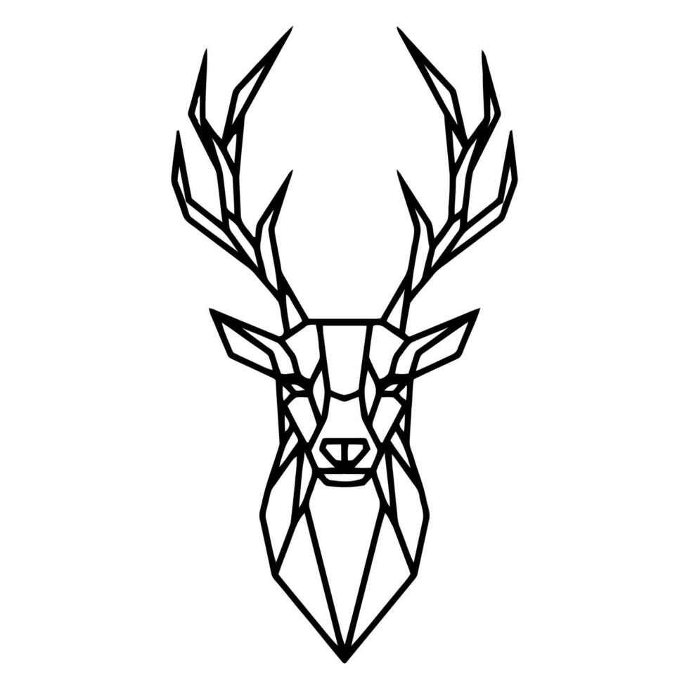 geometric deer head illustration vector