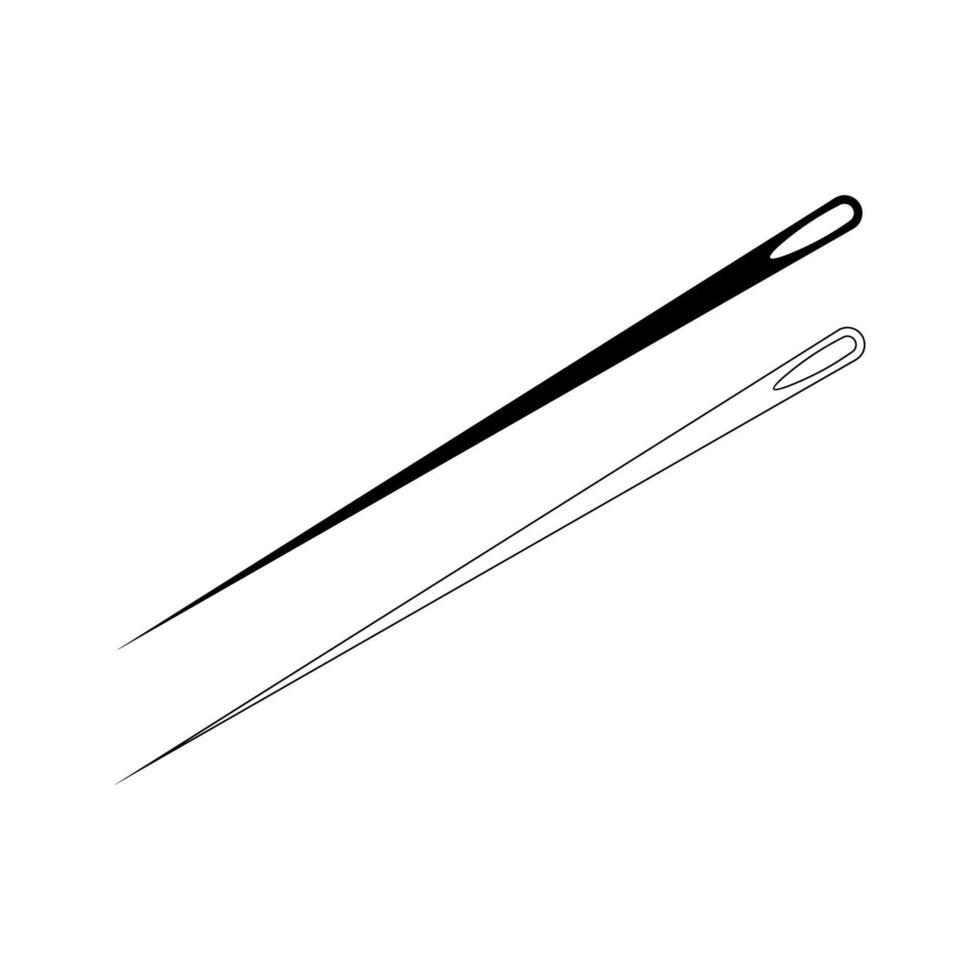 two black and white needle vector