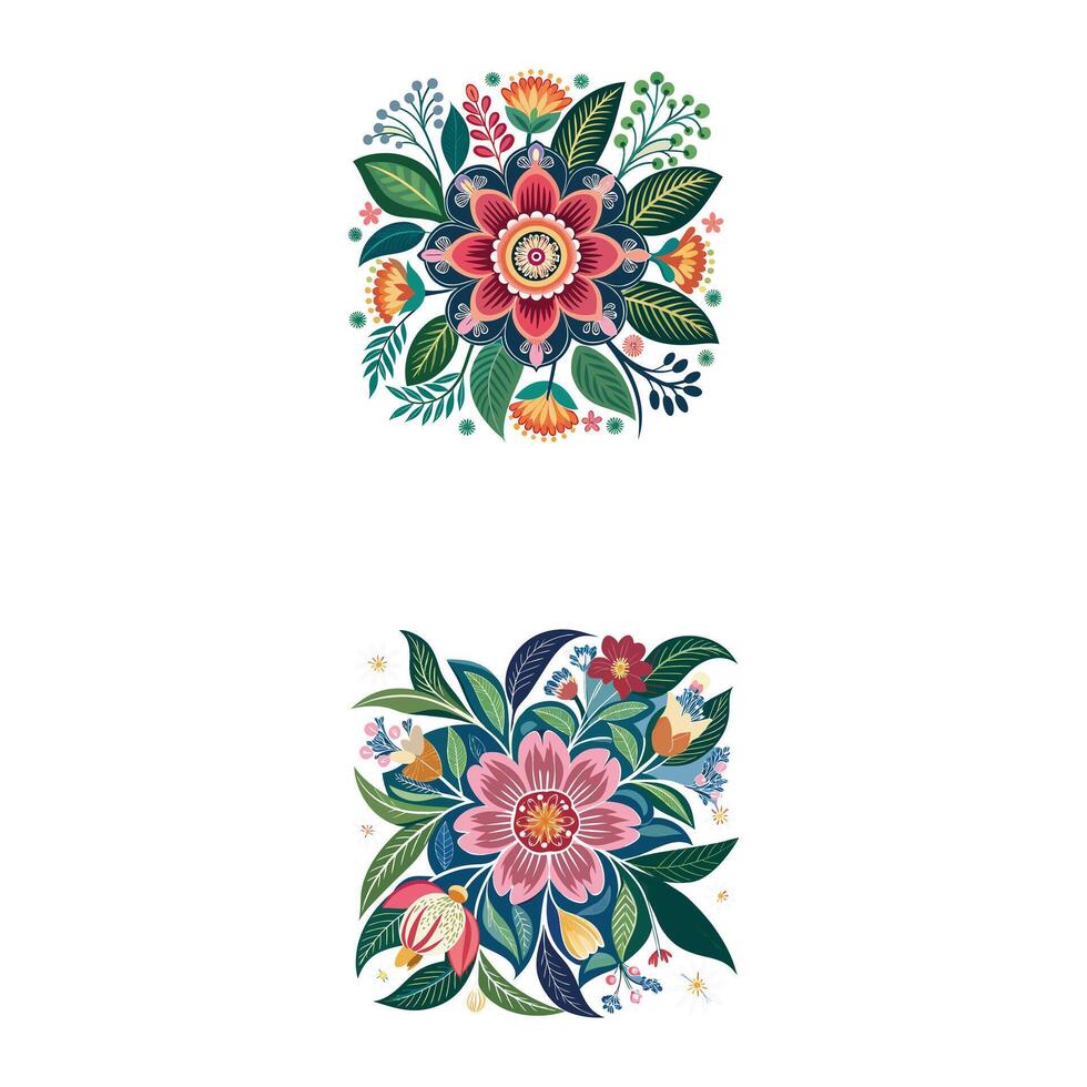 Creative flower set designs. vector