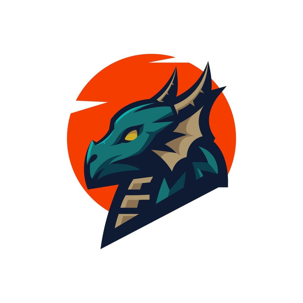 Dragon with Sun vector