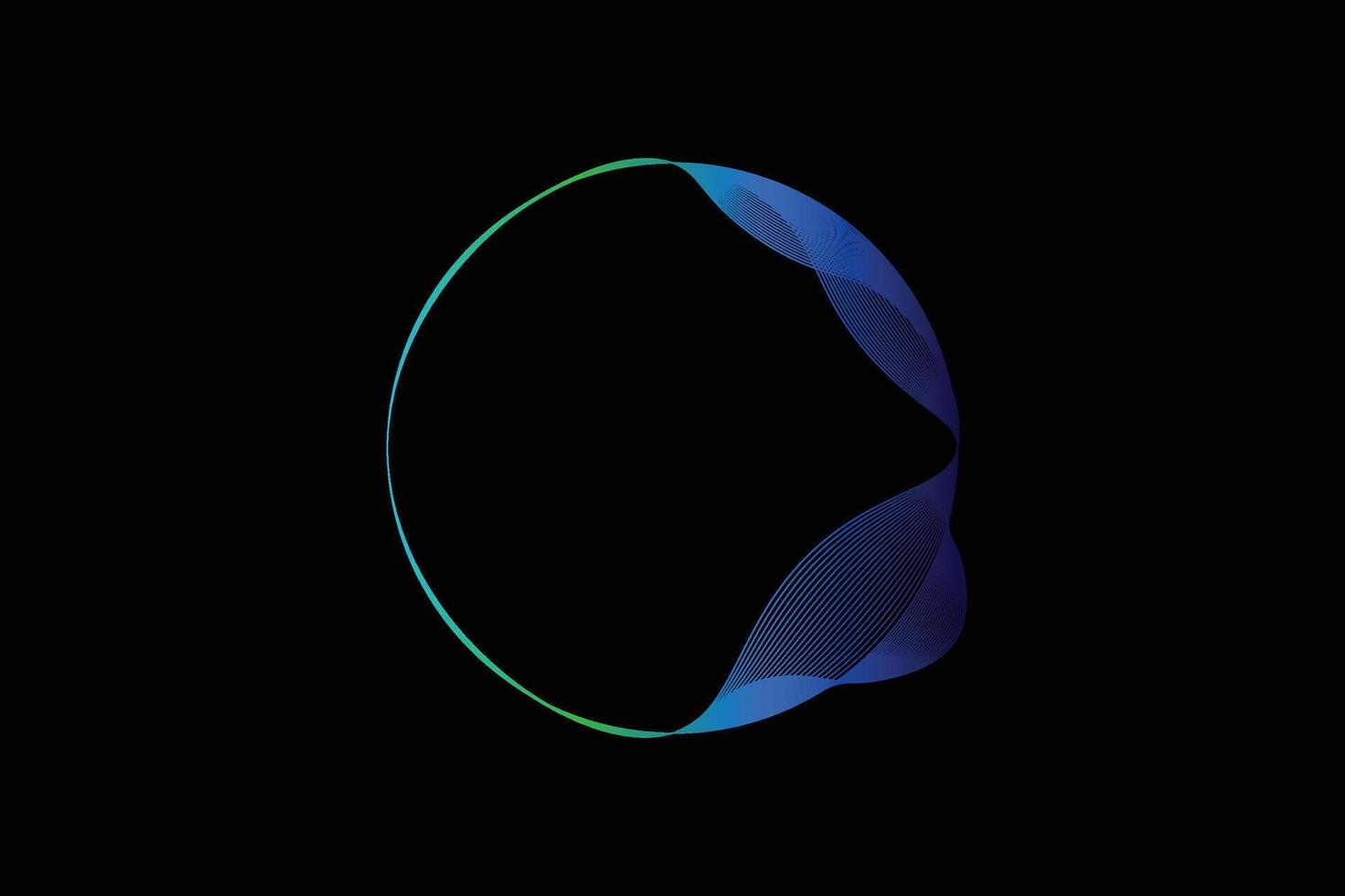 A circular frame made up of wavy, colorful lines. The central space is ideal for adding text or images. vector