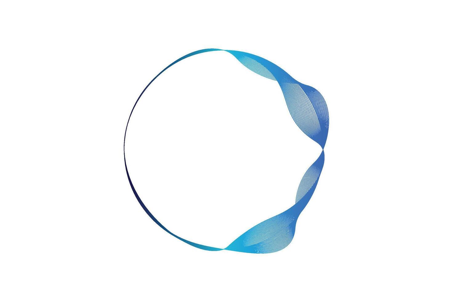 A circular frame made up of wavy, colorful lines. The central space is ideal for adding text or images. vector
