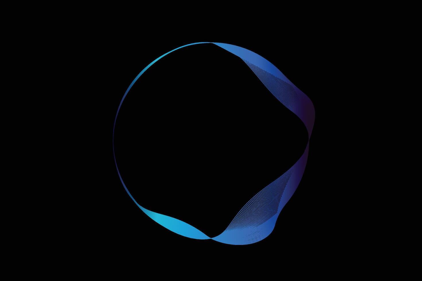 A circular frame made up of wavy, colorful lines. The central space is ideal for adding text or images. vector