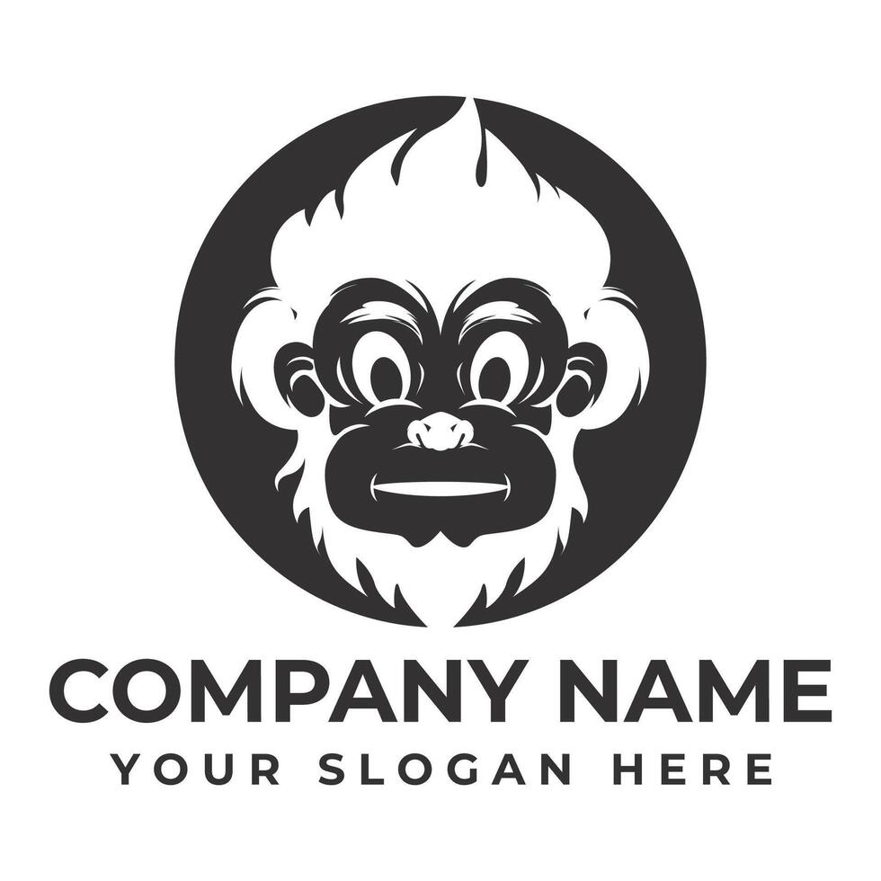 monkey illustration design icon logo vector
