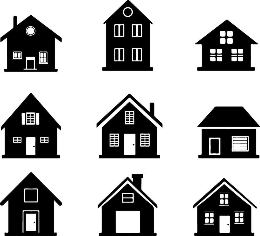 House Icon Silhouette Design vector