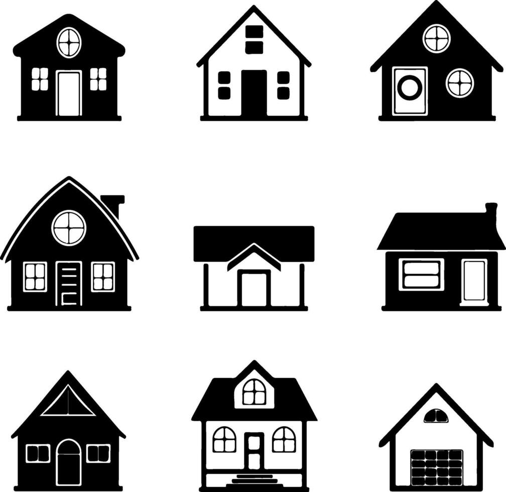 House Icon Silhouette Design vector