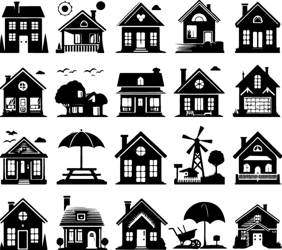 House Icon Silhouette Design vector