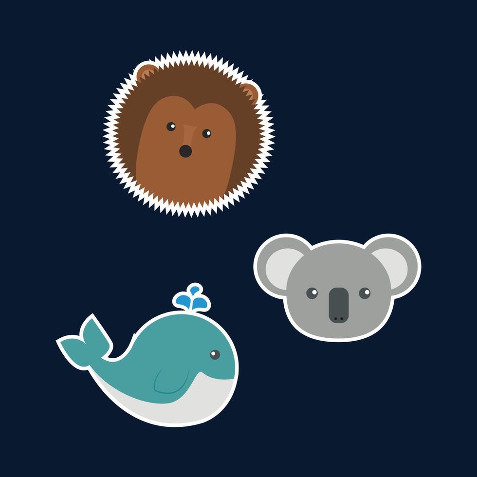 simple vectors cartoon style animals