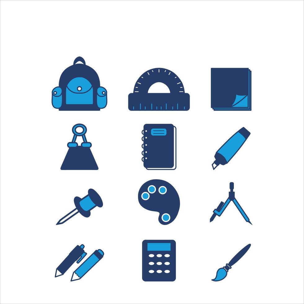 icon set of school supplies vector