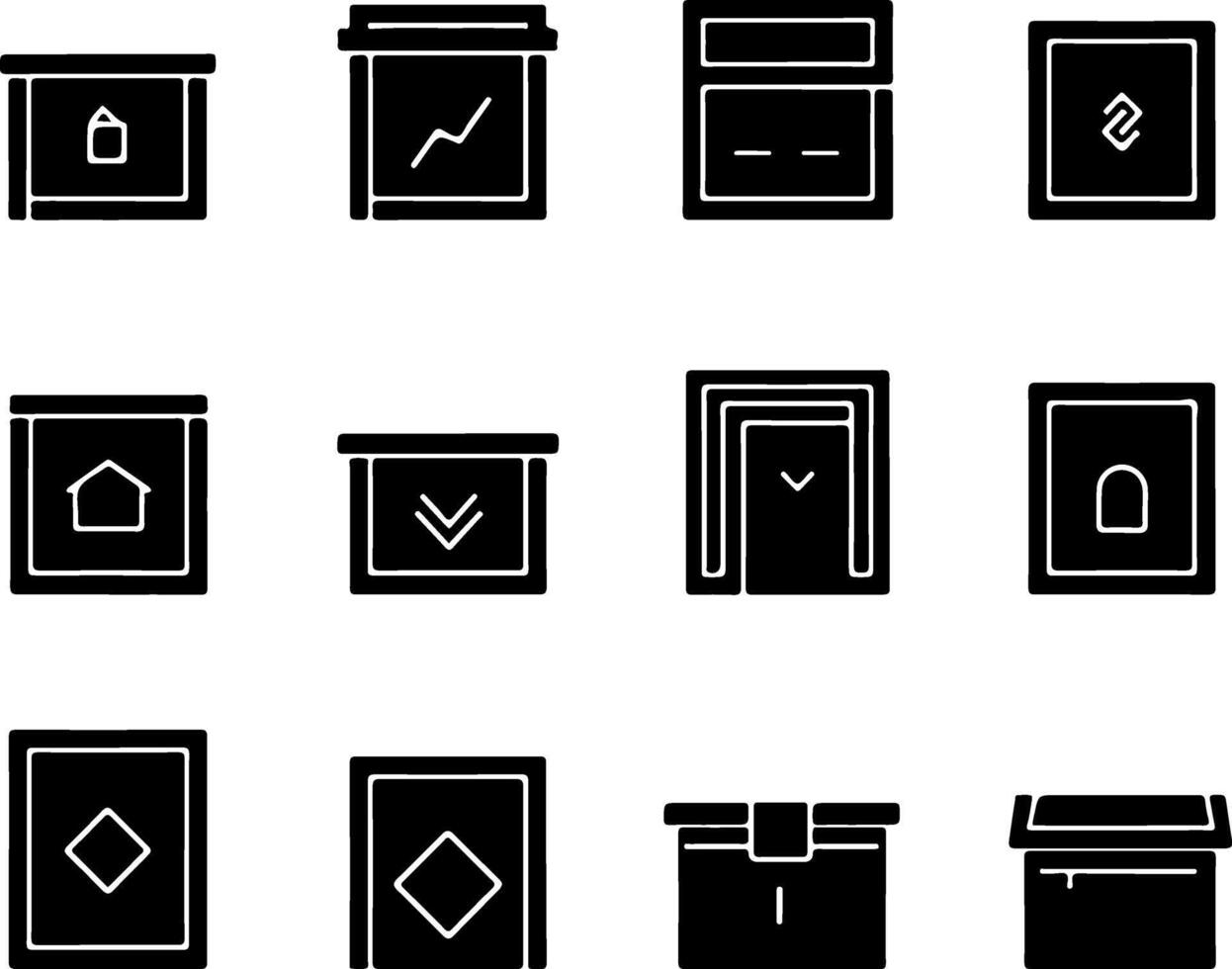 Silhouette Box Set Various Box Shapes Collection vector